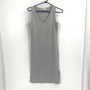 Tomsware Size large Gray V-Neck Tank Top Tee Shirt Bodycon Dress